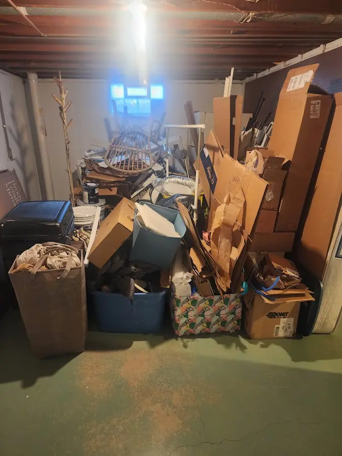 Roll-off dumpster container at job site for 4 Yard Dumpster Rental in Pleasant Hill